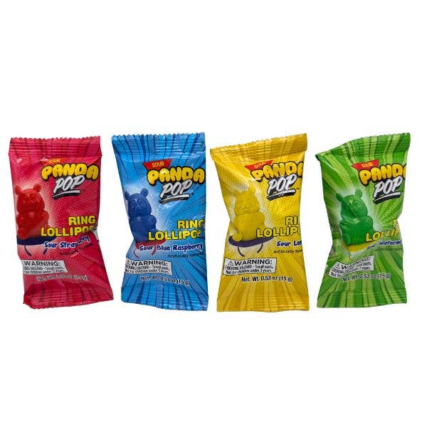 Sour Panda Pop Ring Lollipops