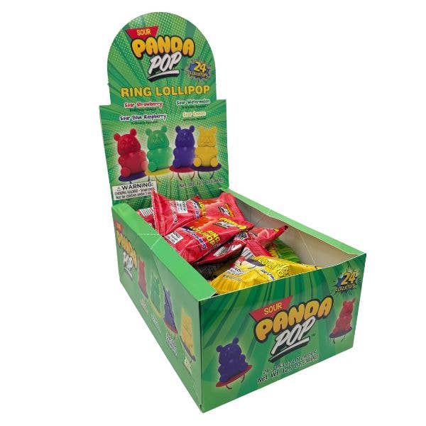 Sour Panda Pop Ring Lollipops