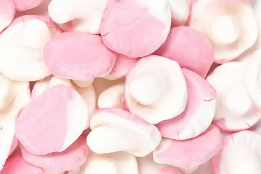 Malaco Strawberry Foam Mushrooms, 1/2 pound