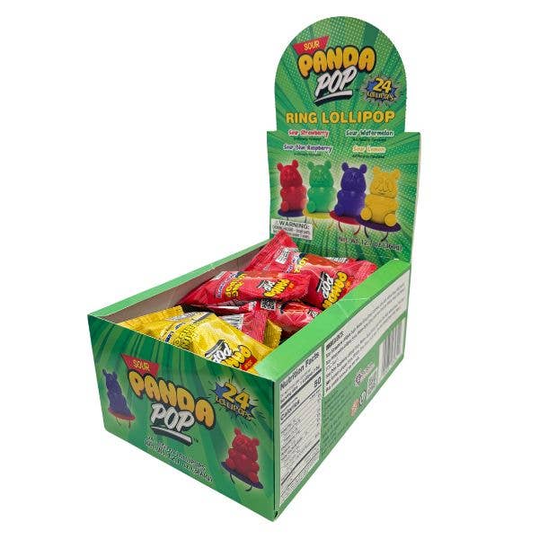 Sour Panda Pop Ring Lollipops